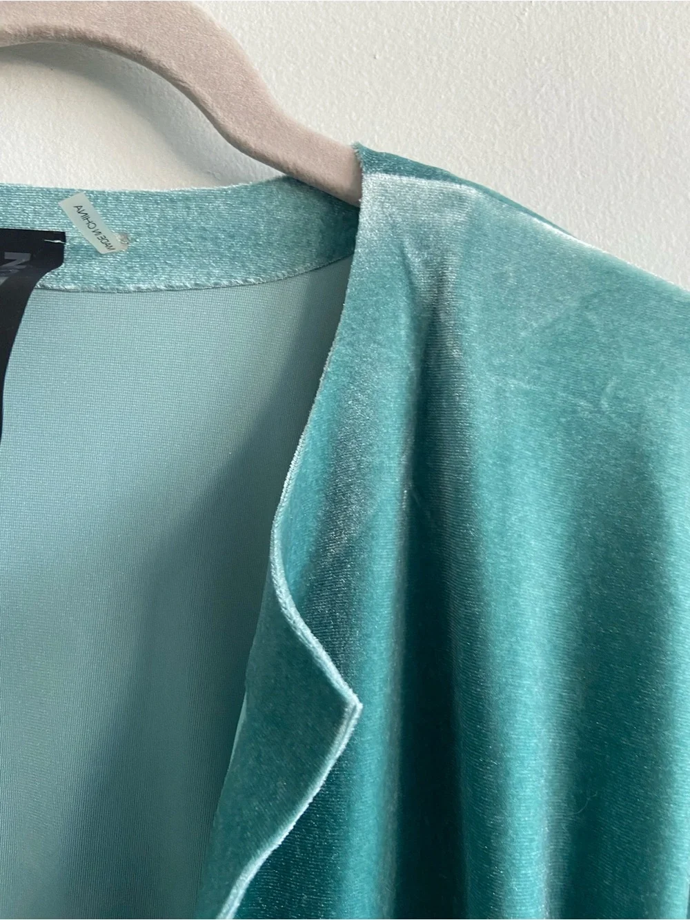 Norma Kamali Teal Velvet Plunge Jumpsuit with Dolman Sleeves